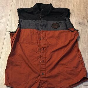 Large Harley Davidson button down